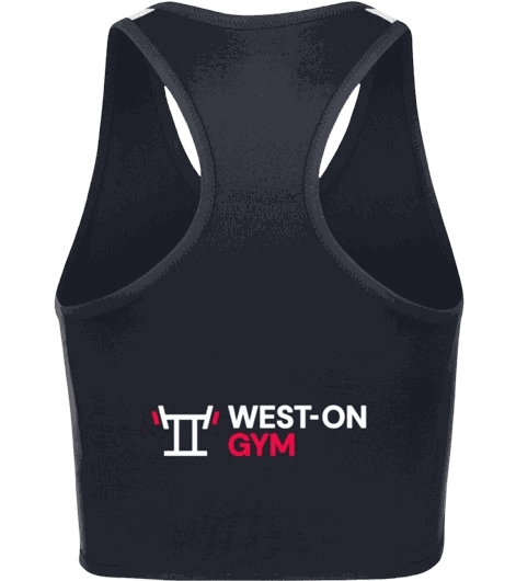 Crop Tank femme - dos racerback avec logo wordmark West-On Gym